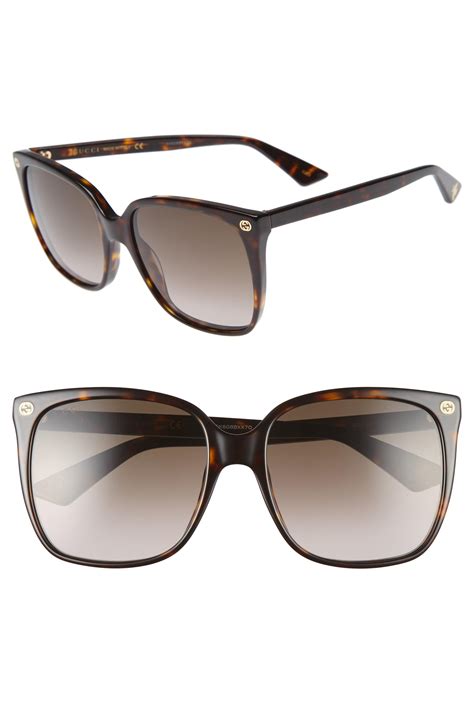 gucci square havana sunglasses|57mm gradient square sunglasses gucci.